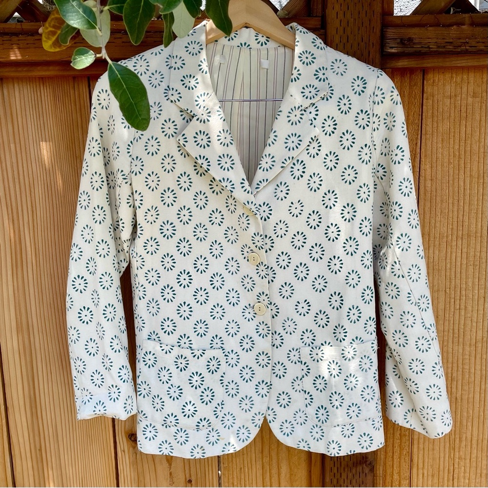 Vintage Indigo Print Jacket Blazer